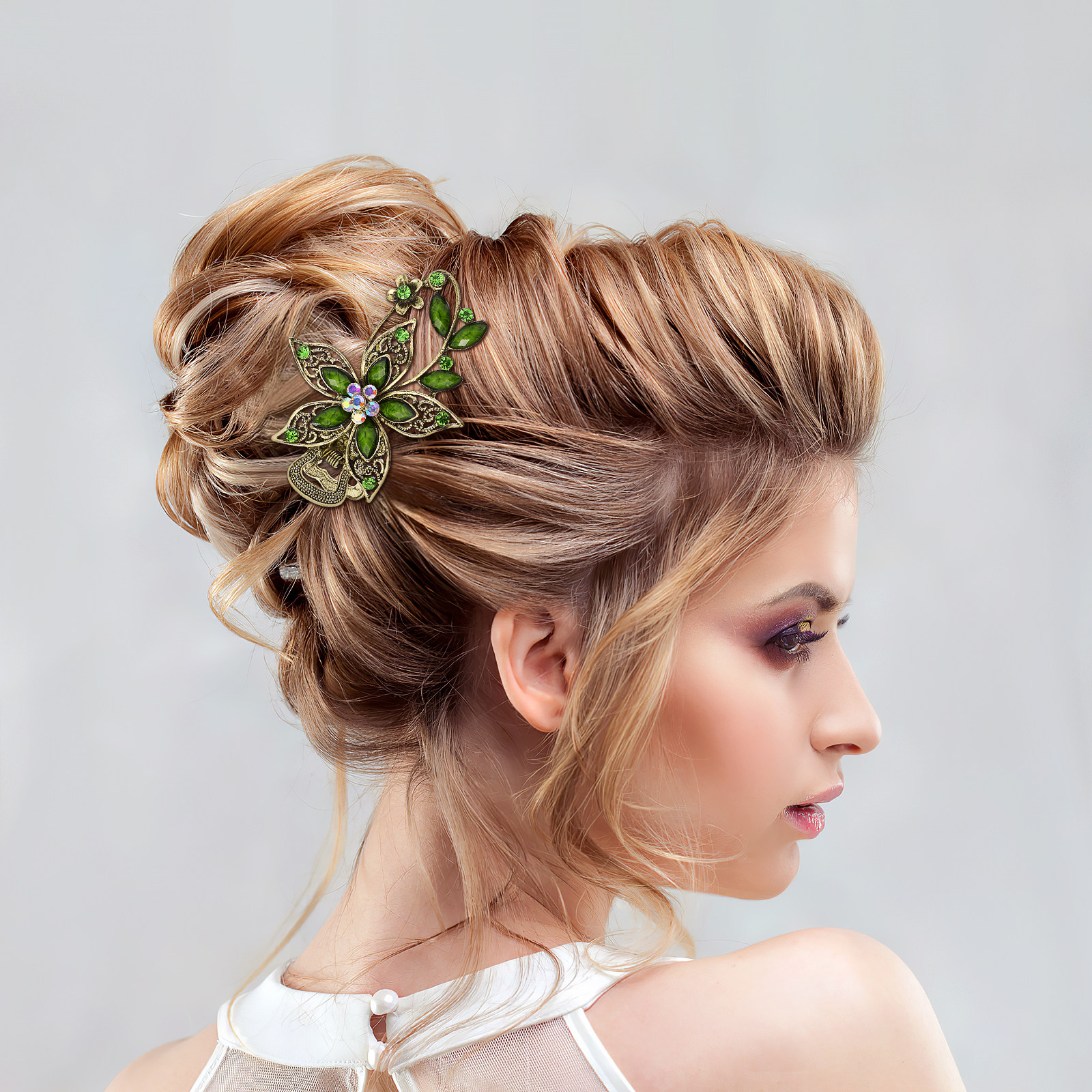 Women Formal Event Wear - 1Pcs Elegant Flower Design Hair Clip
