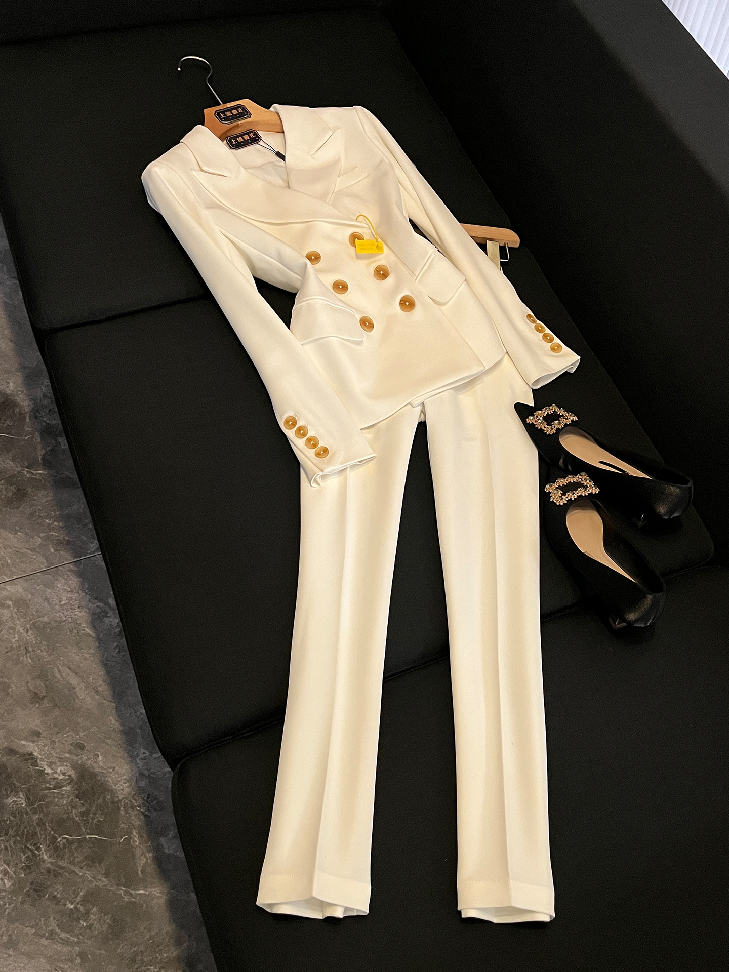 Women Formal Wear Brands - Slim Fit Double Breasted Suit Set