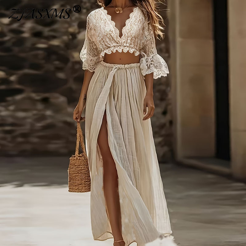 Womens Bohemian Lace Two Piece - Women Formal Wear Set review and price