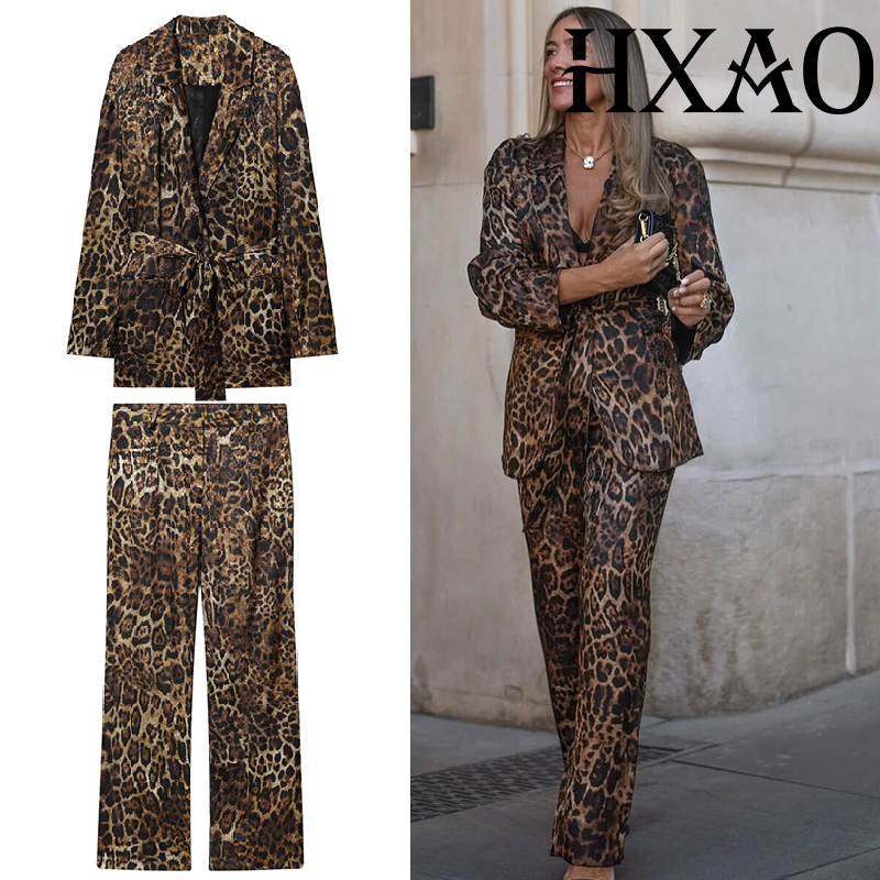 HXAO Leopard Pants Sets 2 Piec - Women Formal Wear Set review and price