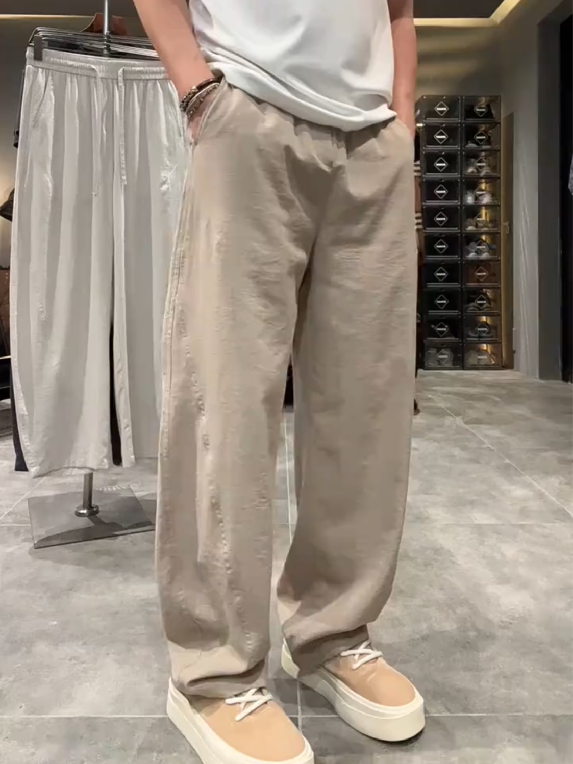 Men's Summer Casual Pants Silk - Tailored Trouser Wide review and price
