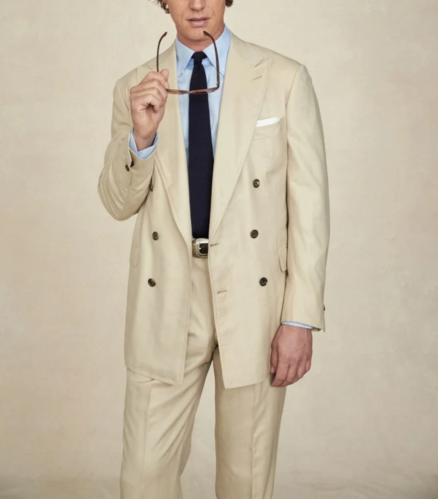 Beige Wide Peak Lapel Double B - Tailored Trouser Wide review and price