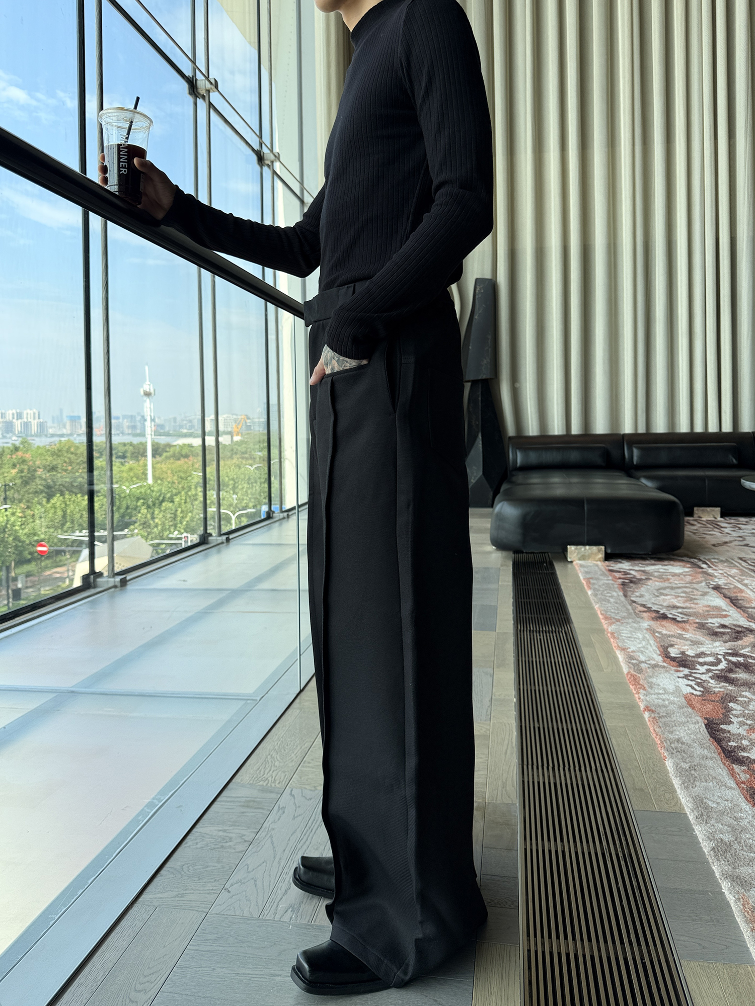 Unisex High Waist Straight Leg - Tailored Trouser Wide review and price
