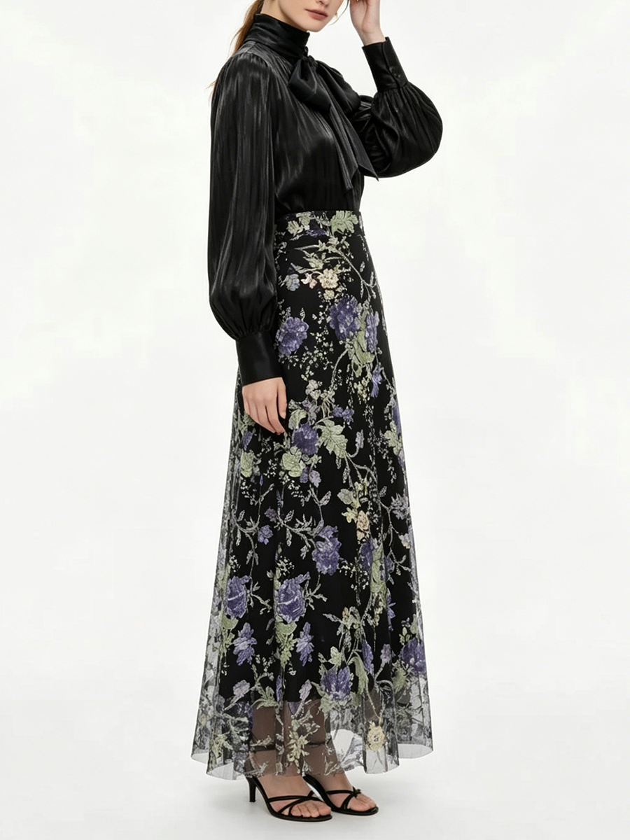 VGH Elegant Chic Black Floral  - Women Formal Wear Set review and price