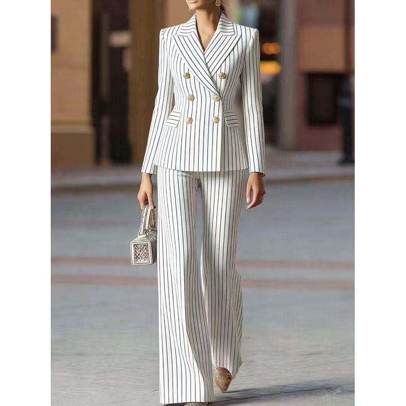 Autumn Pant Suit Women Striped - Women'S Formal Wear Pants Suit review and price