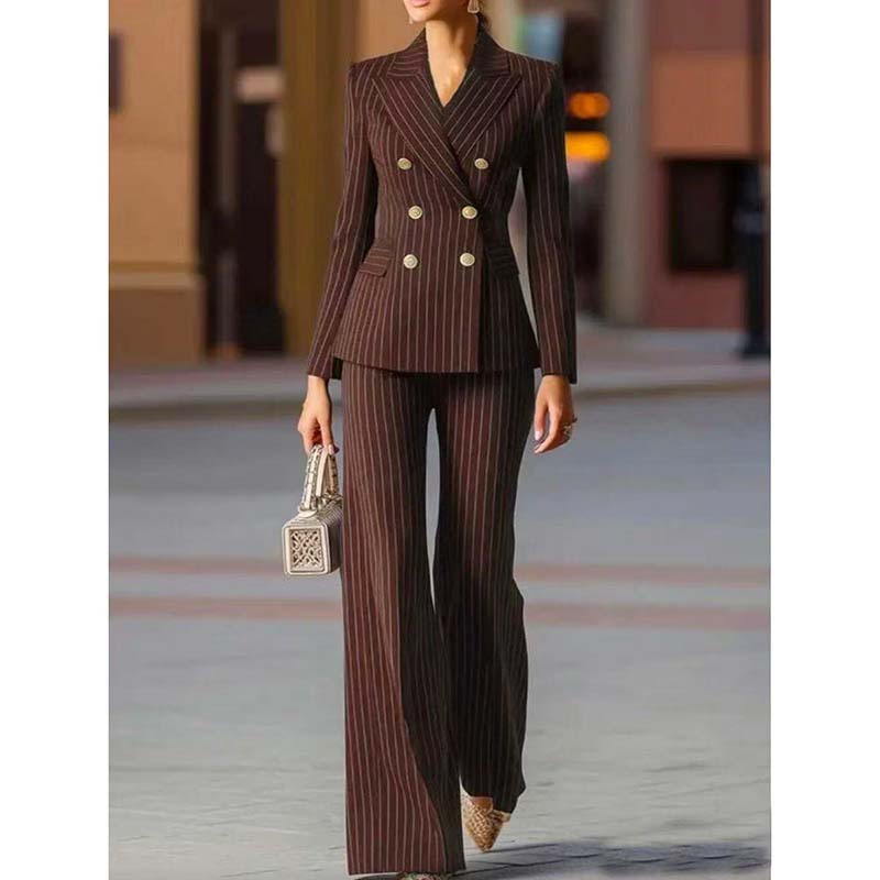 Autumn Pant Suit Women Striped - Women'S Formal Wear Pants Suit review and price