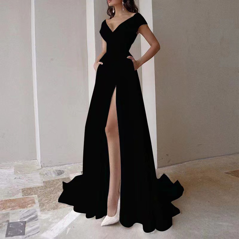 New Elegant Floor Length Lady  - Women Formal Wear Black And White review and price